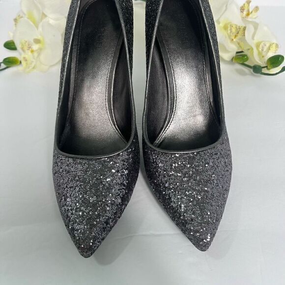 Michael By Michael Kors CLAIRE Pumps Womens Size 8 Gunmetal Glitter Fabric - Picture 4 of 12